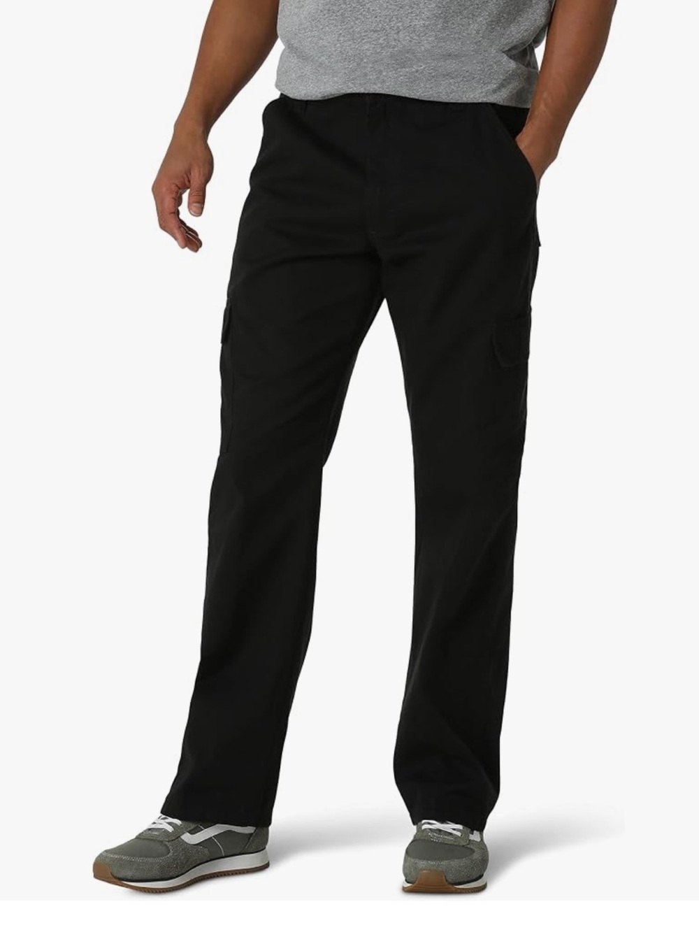 Wrangler Authentics Men's Black Cargo Pants Relaxed Fit Black 34 x 30 NWOT